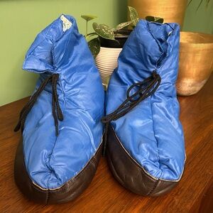 Vintage REI Blue Down Cabin Booties / Slippers Men’s L